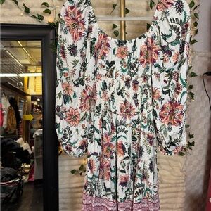 Angie Multicolor Floral Long Sleeve Dress